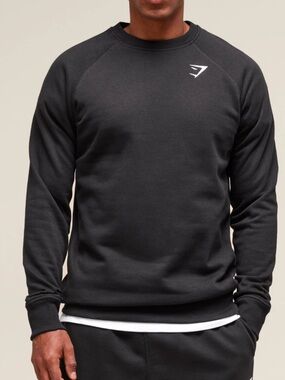 Gymshark Black Crewneck Sweatshirt with White Logo